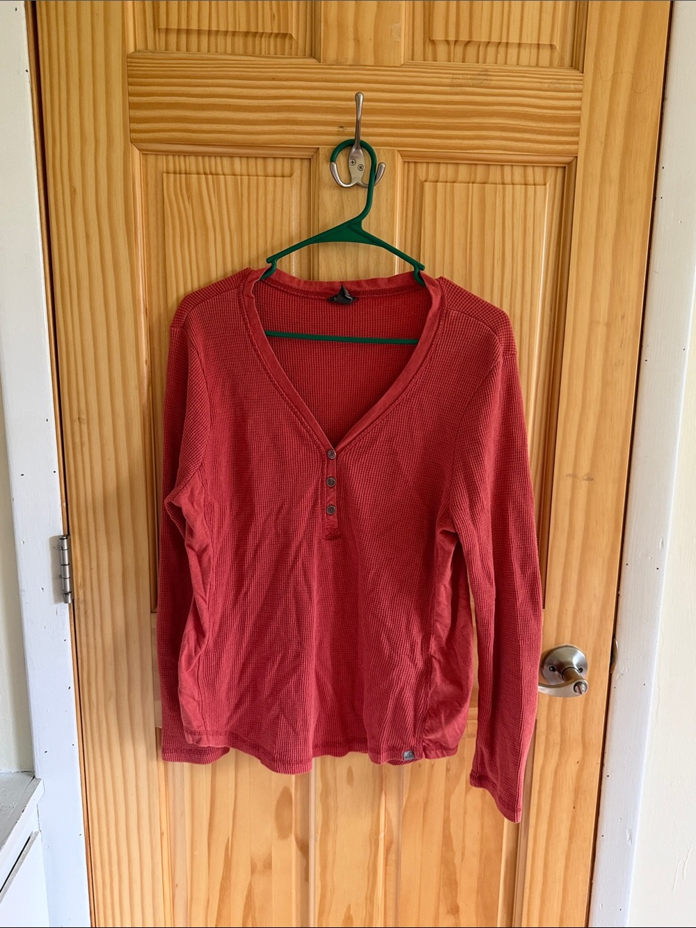 Women’s Long-Sleeve Henley Top - Orange